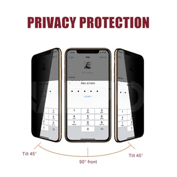 Privačių Screen Protector, iPhone, 11 Pro X XS Max XR Stabdžių spy Grūdintas Stiklas iPhone 8 7 6 6S Plius 5 5S SE 2020 tamsinti Stiklai