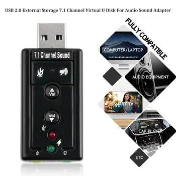 Profesinės 7.1 Kanalo Universali Išorinė USB Garso Plokštę, Mini USB 2.0 12Mbps U Disko Garso Garso Adapteris