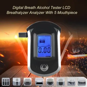 Profesionalus LCD Ekranas Alkoholio Testeris At6000 Ethylotest Policijos Skaitmeninis Detektorius ir 10 vnt. antgaliai dropshipping