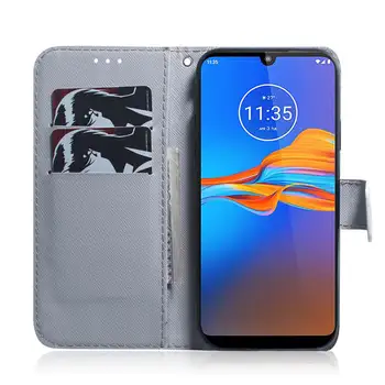 PU Odos Flip Case For Motorola Moto E6 G8 Plus Atveju Telefoną Atveju Motorola Moto G6 G8 Žaisti Vienas Makro Piniginės Dažytos Atveju