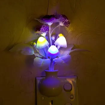 Puikus Spalvingas LED Alyvinė Naktį Šviesos Lempos Grybų Romantiška Alyvinė Naktinis Apšvietimas, Namų Meno Dekoras Apšvietimas JAV/EU Plug