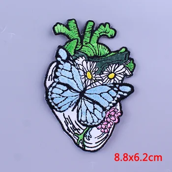 Pulaqi Širdies Formos Pleistrai Van Gogh Vandenyno Banginių Mergina Rose Butterfly Išsiuvinėti Pleistrai Drabužių 