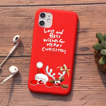 PUNQZY Linksmų Kalėdų Senelio Atveju iphone 12 PRO MAX 6 7 8 plius 7s 11 XS XR XS MAX SE 2020 m. Kalėdų Eglutė Minkštos TPU Atveju