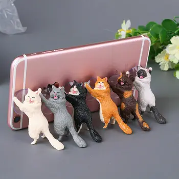 PVC Cute Kačių mobiliojo Telefono Turėtojas Tingus Desk Mount Universal Tabletės Stalas Automobilį Stovėti Gyvis Tablečių Mobiliųjų Telefonų Priedai