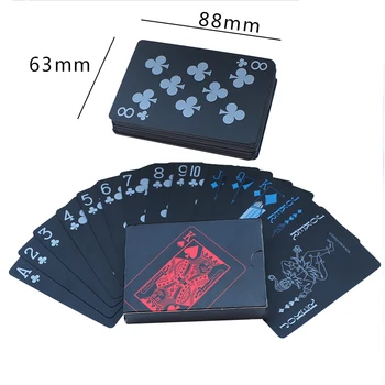 PVC Plastikinės Kortos Nustatyti Denio Pokerio Vandeniui Žaidimas Pokerio Kortos Šalies Magija Gudrybės Įrankis Juodojo Aukso 54 Vnt Kūrybos Dovana