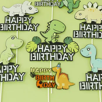 Pyragas Apdaila Džiunglių Tema Gimtadienio Tortas Dekoravimo Dinozaurų Happy Birthday Cake Toppers Kūdikių Dušas Berniuko Gimtadienis