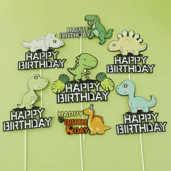 Pyragas Apdaila Džiunglių Tema Gimtadienio Tortas Dekoravimo Dinozaurų Happy Birthday Cake Toppers Kūdikių Dušas Berniuko Gimtadienis
