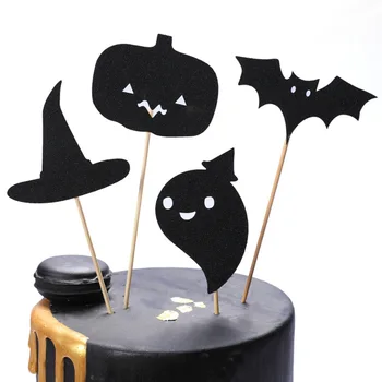 Pyragas Apdaila Juoda Gpgb Pilis Ragana Dvasios Laimingas Helovinas Cake Toppers Papercard Halloween Party Desertas Cupcake Dekoras