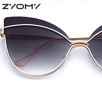 Q Mados Prekės ženklo Dizaineris Akiniai Moterims Laukinių Akiniai nuo saulės Šviesą Spalvotų Cat Eye Akiniai Gafas De Sol Mujer UV400 темные очки