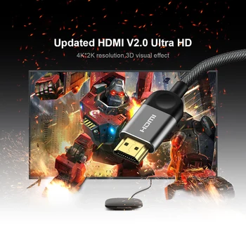 QGEEM HDMI Kabelis, HDMI į HDMI 2.0 Kabelis 4K už Xiaomi Projektorius Nintend Jungiklis PS4 Televizijos TVBox xbox 360 1m 2m 5m Kabelis HDMI