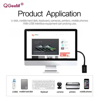 QGeeM USB prailginimo Kabelis Laido Super Greitis USB 3.0 Kabelį, Vyrų ir Moterų 1m 2m 3m Duomenų Sinchronizavimo USB 2.0 Extender Laido Pratęsimo USB