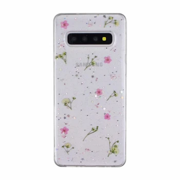 Qianliyao Blizgučiai Džiovintų Gėlių Telefono dėklas Samsung Galaxy S30 S20 FE S10 S8 S9 Plus Pastaba 20 10 Pro Realus Gėlės Minkštas Viršelis