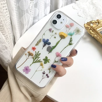 Qianliyao Nekilnojamojo Sausų Gėlių Telefono dėklas Skirtas iPhone 8 7 Plius 