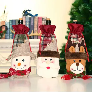 QIFU Kalėdinis Vyno Butelis Padengti Sniego Gyvulių Kalėdų Dovanų Maišeliai Kalėdų Maišą, Pakavimo Navidad Pristato Chrismas Nauji metai 2020 Metai