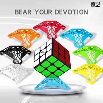 Qiyi DNR kubas stovi 3x3x3 magic cube pagrindinio kubas savininkas 7pcs/set spalvinga DNR laikiklį su qiyi plaukti W 3x3x3 kubas