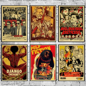 Quentin Tarantino Filmą skaitalas/Django Unchained Retro Plakato kraftpopieris Senovinių Plakatų nuotraukas Baras Ir Namų Dekoro