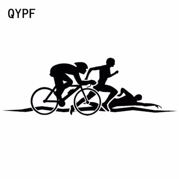 QYPF 15.5 cm*5.3 cm Kūrybinė Asmenybė Triatlonas Juokinga Įstaiga Automobilių Lipdukai S2-0051