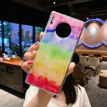 Rainbow Star Blizgučiai Bling Telefono Dėklas Samsung Galaxy S20 Plus Ultra A50 A70 A51 A71 A20 A30 Spalvinga Minkšta Silicon Cover 