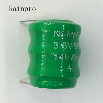 Rainpro 2VNT/DAUG 3,6 V 80mAh NI-MH Ni-MH Akumuliatoriai Su Kaiščiais Įkrovimo Mygtuką Ląstelių Baterija Laikrodis atminties vejos lempos