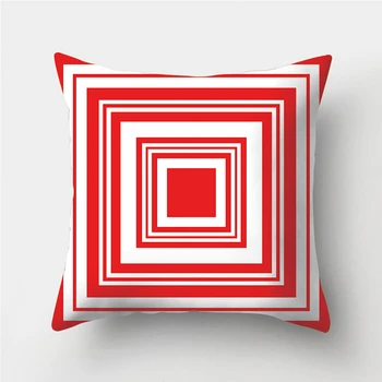 Raudona Geometrinis Modelis Dekoratyvinės Pagalvėlės Užvalkalas Poliesterio, Pagalvėlė Apima, Mesti Pagalvės, Sofos, Apdailos Pillowcover 40928