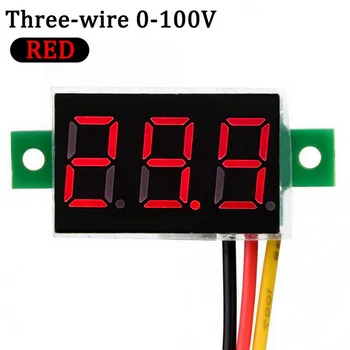 Raudona / Žalia / Mėlyna DC 0V-30 V 0-100V 1 Vnt Digital Voltmeter LED Ekranas, Mini 2/3 Laidai voltmetras Ammeter Didelis Tikslumas