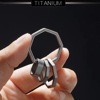 Realus Titano Lydinio Žiedas raktams Ultra Lengvas Titano Lydinio High-end Automobilių Key chain Fiksuotojo Sagtis Vyrų Kūrybos Dovanų Didmeninės