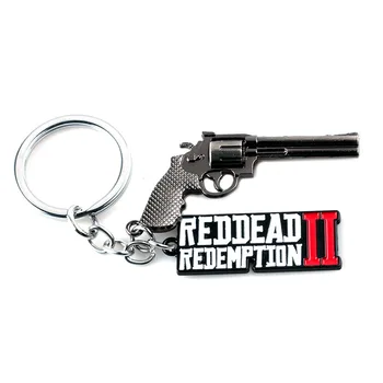 Red Dead Redemption 2 žaidimas Gun modelis Keychain Cinko lydinys kūrybos žavesio dovanos išskirtinį accesories rekvizitai llavero porte clefs