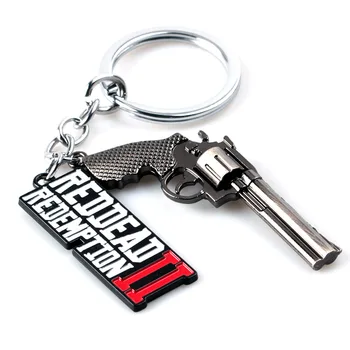 Red Dead Redemption 2 žaidimas Gun modelis Keychain Cinko lydinys kūrybos žavesio dovanos išskirtinį accesories rekvizitai llavero porte clefs