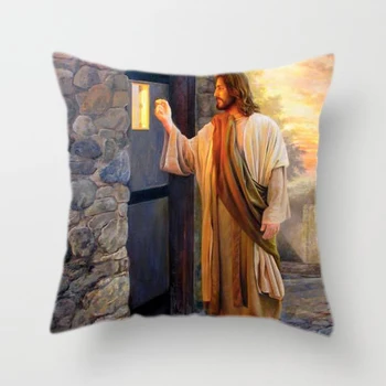 Religinių Pagalvėlė Padengti Jėzus Mergina Tikinčiųjų Modelio Spausdinimo pillocase, Miegamojo Sofa-lova, Pagalvė, dekoracija