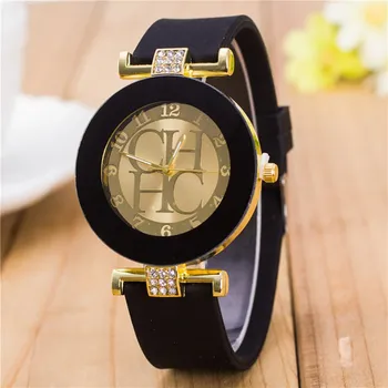 Relogio Feminino Moterų Laikrodžiai Top Brand Ženevos CH Sporto Žiūrėti kalnų krištolas Crystal Lady silikono Moterų Laikrodis Laikrodis