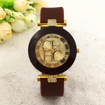 Relogio Feminino Moterų Laikrodžiai Top Brand Ženevos CH Sporto Žiūrėti kalnų krištolas Crystal Lady silikono Moterų Laikrodis Laikrodis