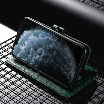 Retro Gyvatės Odos Telefono dėklas Skirtas iPhone 11 Pro Max XS XR X 8 7 6S 10 6 Plius Krokodilo Modelis PU Odos Piniginės 