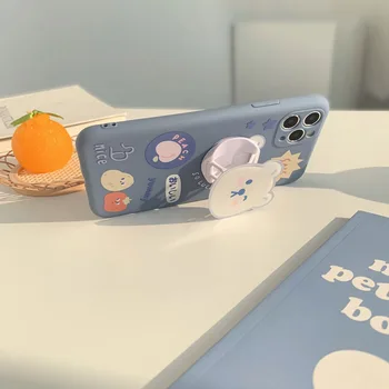 Retro saldus Persikų lokys kawaii japonijos Telefono dėklas Skirtas iPhone 12 11 Pro Max Xr Xs Max 7 8 Plius 12 mini 7Plus atveju Mielas Minkštas viršelis