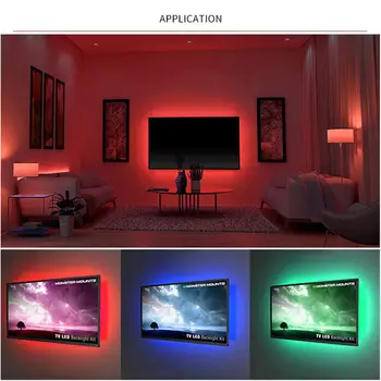 RGB LED Juostelės tv foninio apšvietimo lempa 1m 2m 3m 4m 5m led TV šviesos Spinta Spinta Spinta LED Diodų foninis apšvietimas