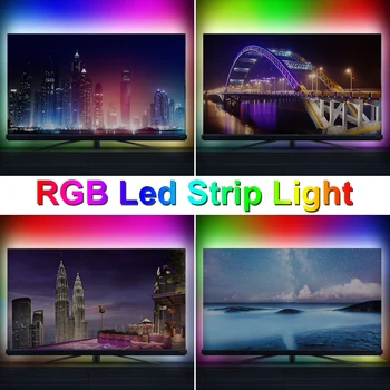 RGB LED Juostelės Šviesos 2835 Vandeniui rgb Juostos 5V diodų Juostelės led Juostelių Šviesos Lanksti Juostelė Lempa USB Kištukas, Aplinkos Šviesos TV
