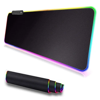 RGB Žaidimų Pelės Mygtukai Didelio Dydžio Spalvinga Šviesos PC Kompiuterio Darbalaukio 7 Spalvų LED Šviesos Stalo Žaidimų Kilimėlis Klaviatūros mygtukai