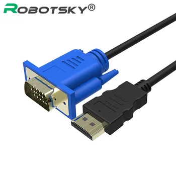 Robotsky Aukščiausios Kokybės HDMI Į VGA Kabelis Vyrų Vyrų 1,8 M Vaizdo Adapteris (Tik HD grotuvas HDTV
