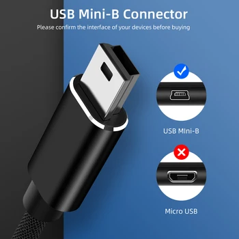 Robotsky Mini USB Laidas, Mini USB į USB Greito Įkrovimo Kabeliu MP3 MP4 Grotuvas Automobilių DVR GPS Skaitmeninis Fotoaparatas HDD Mini USB