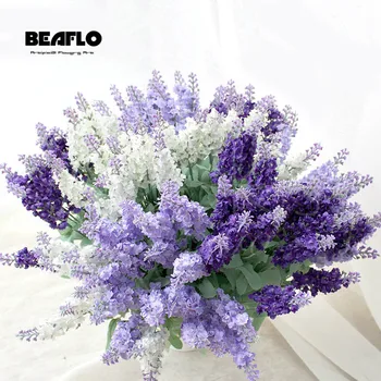 Romantiška Provanso Apdaila, Dirbtinis Levandų Gėlių Netikrą Šilko Gėlės Vestuves Sodo Dekoro Plastiko Filialas Lavenders