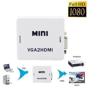 Roreta HD 1080P MINI VGA į HDMI Signalo Keitiklis Nešiojamas adapteris Su garso VGA2HDMI PC Nešiojamas DVD Aukštos kokybės