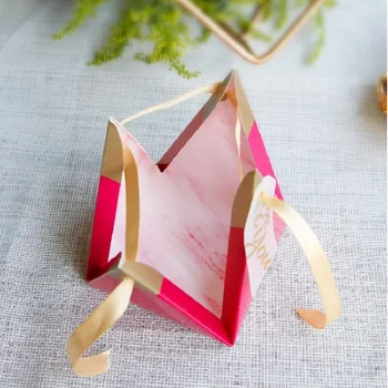 Rose Red Trikampės Piramidės Saldus Saldainių Dėžutė Vestuvių Džiaugtis, Popieriaus Dovanų Dėžutės Šokolado Maišeliai, Dovanų Pakavimo Dėžutės Vestuvių Dekoravimas