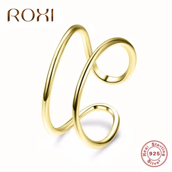 ROXI 925 Sterlingas Sidabro Žiedai Moterims Reguliuojamas anelli Vestuvių, Sužadėtuvių Žiedai Dvigubo Sluoksnio bižuterijos anillos mujer