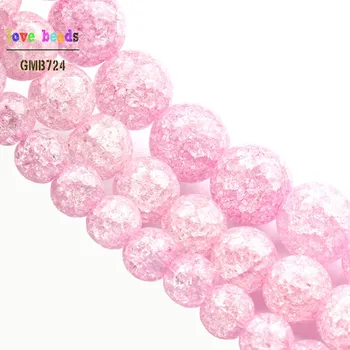 Rožinė Krekingo Kvarco Natūralaus Akmens Karoliukai, Papuošalai Priėmimo 6 8 10mm Kristalų Apvalūs Karoliukai 
