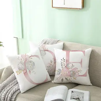 Rožinė Laišką Pagalvėlė Padengti Dekoratyvinę Pagalvę Padengti Namų Dekoro Sofa Kambarį Užvalkalas Už Sofos Pillowcover Coussin Cojines