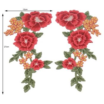 Rožių Gėlių Gėlių Apykaklės Siūti Pleistras Aplikacijos Ženklelis Siuvinėjimo Suknelę Rankų Darbo Amatų Ornamentu Audinio Scrapbooking
