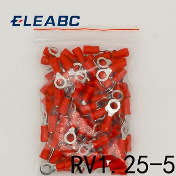 RV1.25-5 Raudona Izoliacija Fiksavimo Žiedas Terminalo Kabelį, Laidą Jungtis 100VNT/Pak RV1-5 RV