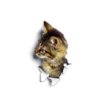 Ryškus, Kūdikis, Vaikas, Kambarys, Vonios kambarys Dekoro Žievelės Stick Tualetas Lipdukas Įvairių Mielas Kačiukas Gyvūnų Animaciją Kačių Siena Lipdukas 3D atsparus Vandeniui