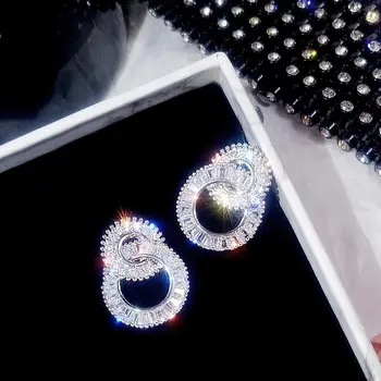 S925 sterlingas sidabro turas cute mados cirkonis crystal nuo Swarovskis moterų mados juvelyrikos 2021 naujų korėjos auskarai