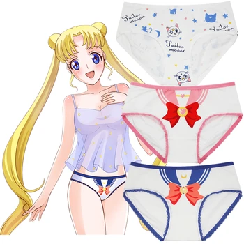 Sailor Moon Usagi Tsukino Cosplay Intymi Trumpikės Chibiusa Panties Lolita Moterų, Mergaičių Apatiniai Medvilnės Kelnės Naujas