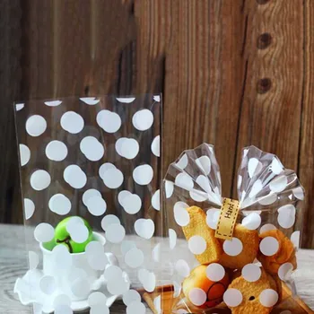 Saldainių Dėžutė Slapukas Plastikinius Maišelius Saldainių Dovanų Maišeliai Užkandžių Sausainiai Kepimo Paketas Skaidrus Plastikinis Maišelis Su Baltos Spalvos Aukso Taškų